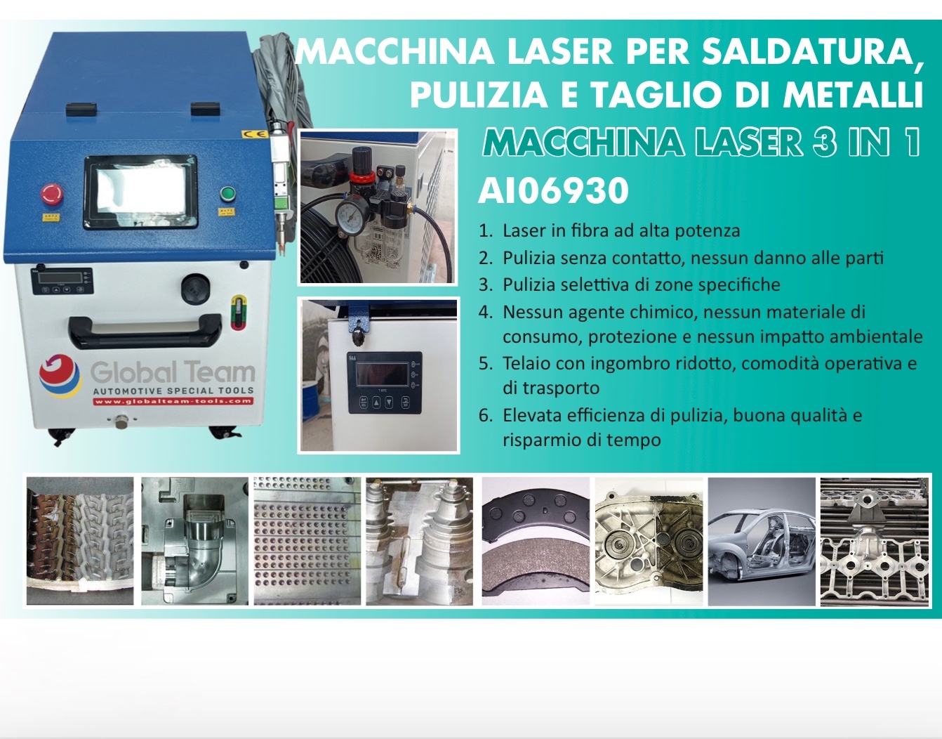 Linea macchine laser per sabbiatura , saldatura e taglio . Dimensionate a misura .
