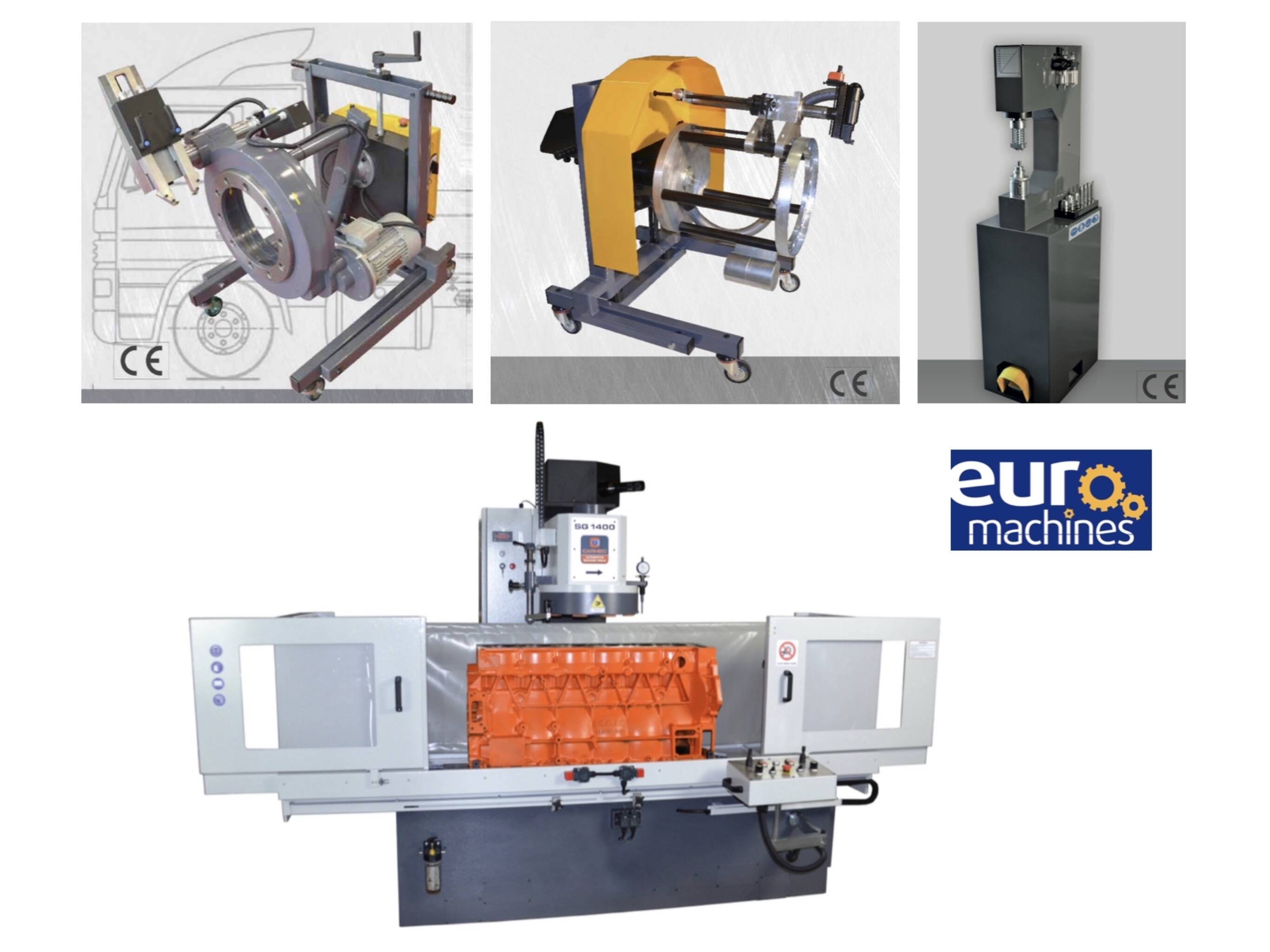 Brake processing machinery, portable disc lathes, portable shoe lathe, brake shoe rivetting machine, head flattening machine and much more