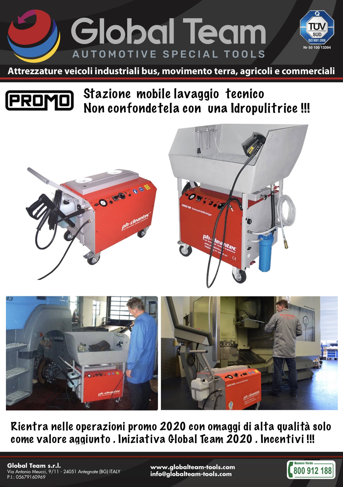 Idrotecnica per lavaggi tecnici con sistema di getto vicino al vapore senza ritorno di schizzi acqua ed ideali per lavori interni in officine per sgrassare , togliere materiali nocivi senza inalazioni nocive . Elettrica e con serbatoio acqua . Lavare a no