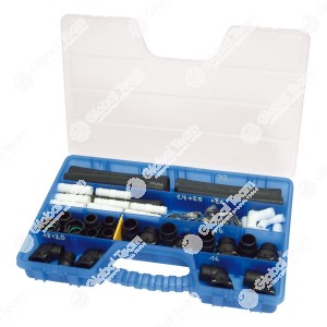 Kit riparazione manicotto del radiatore . Per una riparazione dei manicotti con perdite delle macchine e dei camion. Collegamento adatto per un uso duraturo. 32 pezzi di collegamento varie per dimensioni di 16/20/25 e 32 mm. Addizionalmente 16 fascette ad