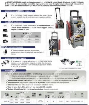 Buster Automatico TROLLEY 12/24 Vper Veicoli leggeri eindustriali, Max 3200 in 12V, Max 1600 ni 24V, Voltmetro integratoper lo stato delle sue batterie, Alimentazione interna per Elettroutensili.