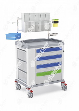 Medi trolley vuoto - Carrello dedicato per portare tutti i prodotti pulizia come pure mascherine , guanti , tute mono uso . Tutto per emendamento Cura Italia 