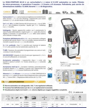 Caricabatterie Automatico 6/12/24 V,batterie al liquido, Gel,Agm,Start eStop, Calcio,Vrla,Efb con funzione TEST Alternatore Anomalie efunzione Mantenimento.