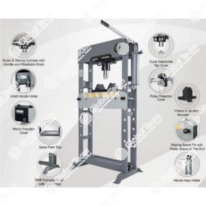 Pressada 100 Ton. IDROPNEUMATICAe manualecon pistone traslabile,piatto e prismi ni dotazione, larghezza 1250 mm. Luce interno pressa 850mm. Peso 280 kg. 