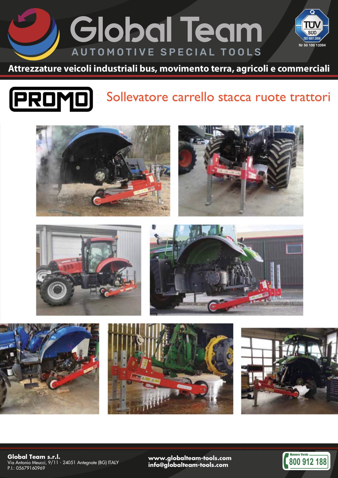 Promo lancio nuovo carrello sollevatore per spostamento trattori agricoli senza gomme montate 