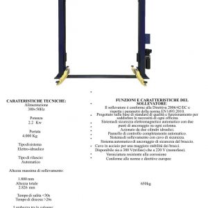 Ponte a 2 colonne fisso Elettroidraulico da 4 ton. nuovi  ad esaurimento scorta. Richiedi info ed offerta senza impegno. 